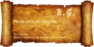 Modrovich Gerda névjegykártya